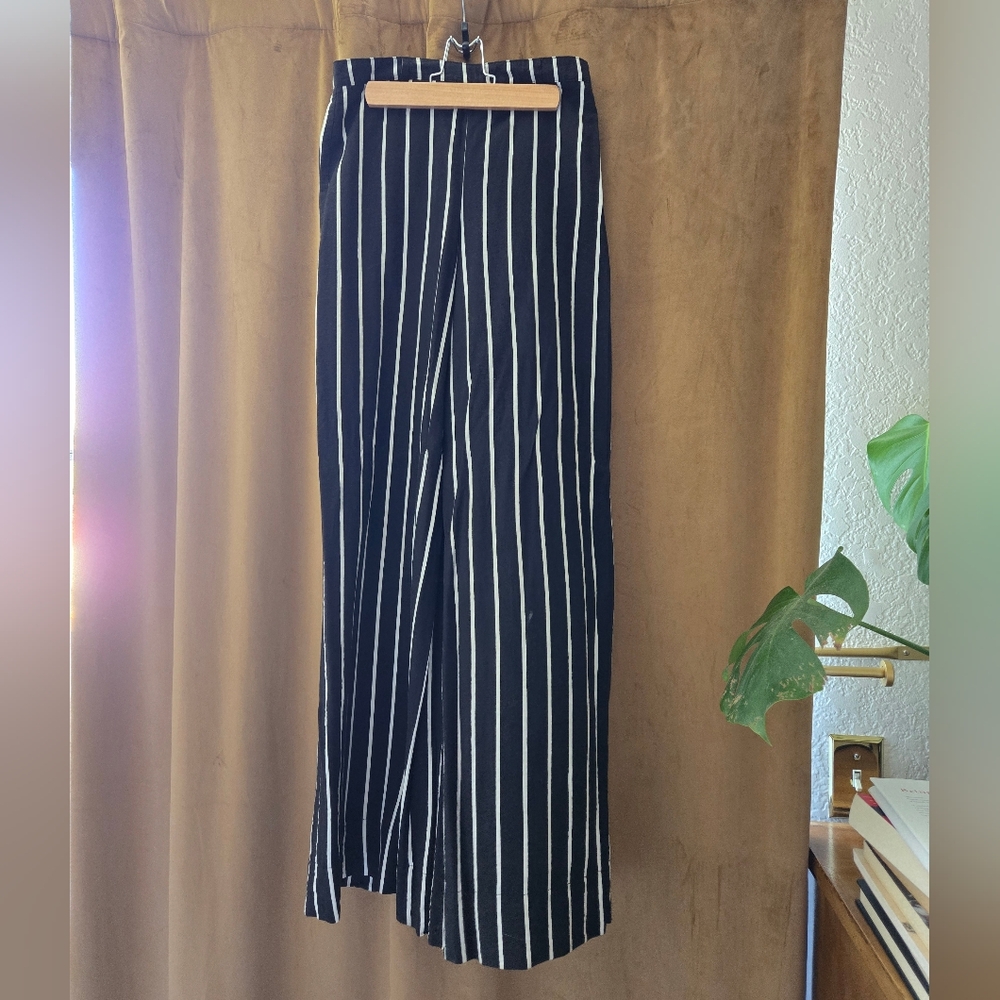 Striped Black and White Women's Pants